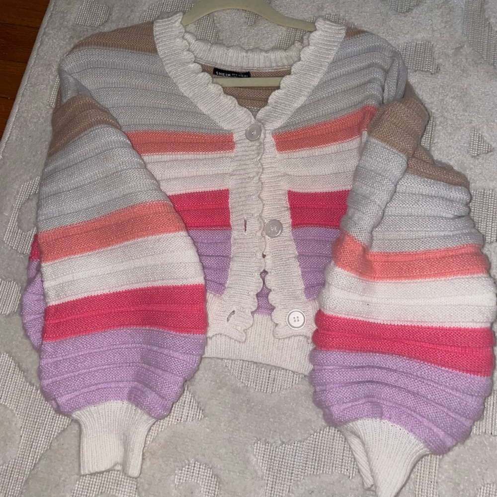 Shein pink cropped sweater